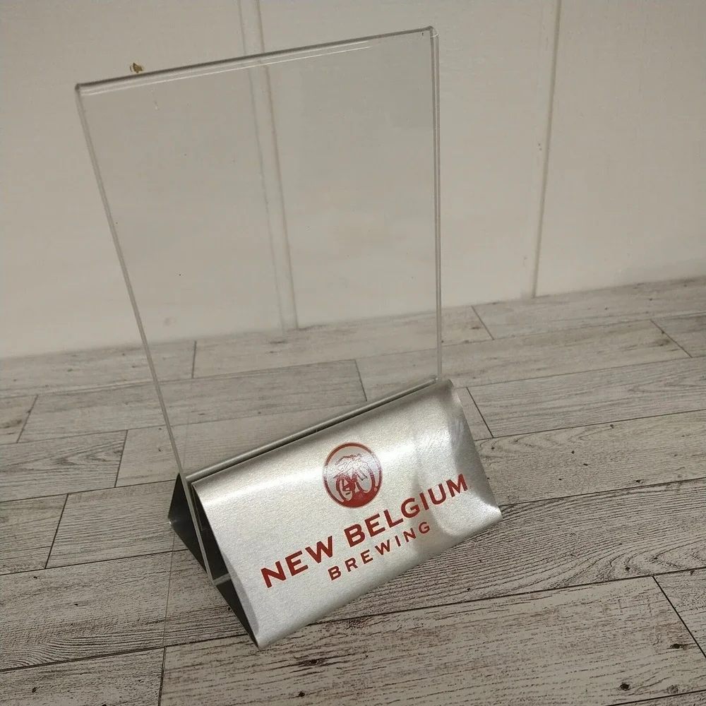 New Belgium‎ Brewing Co Fat Tire Bike Tabletop Acrylic Sign Holder Bar Decor